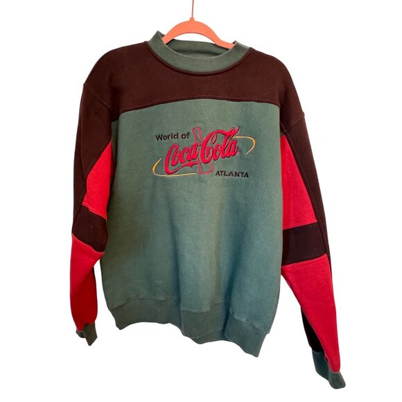 Coca-Cola Logo Sweatshirt Medium Hilton Active Apparel 80% Cotton Vintage - Picture 1 of 7